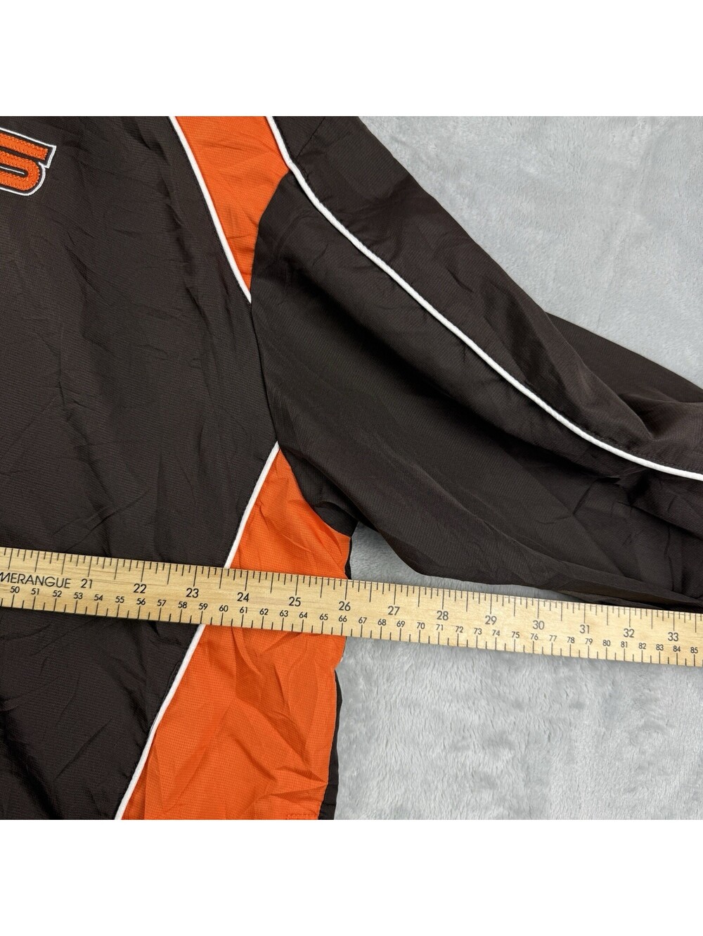 VTG Cleveland Browns NFL Men’s 2XL Brown Pullover Windbreaker Jacket Team Y2K - Picture 4 of 10